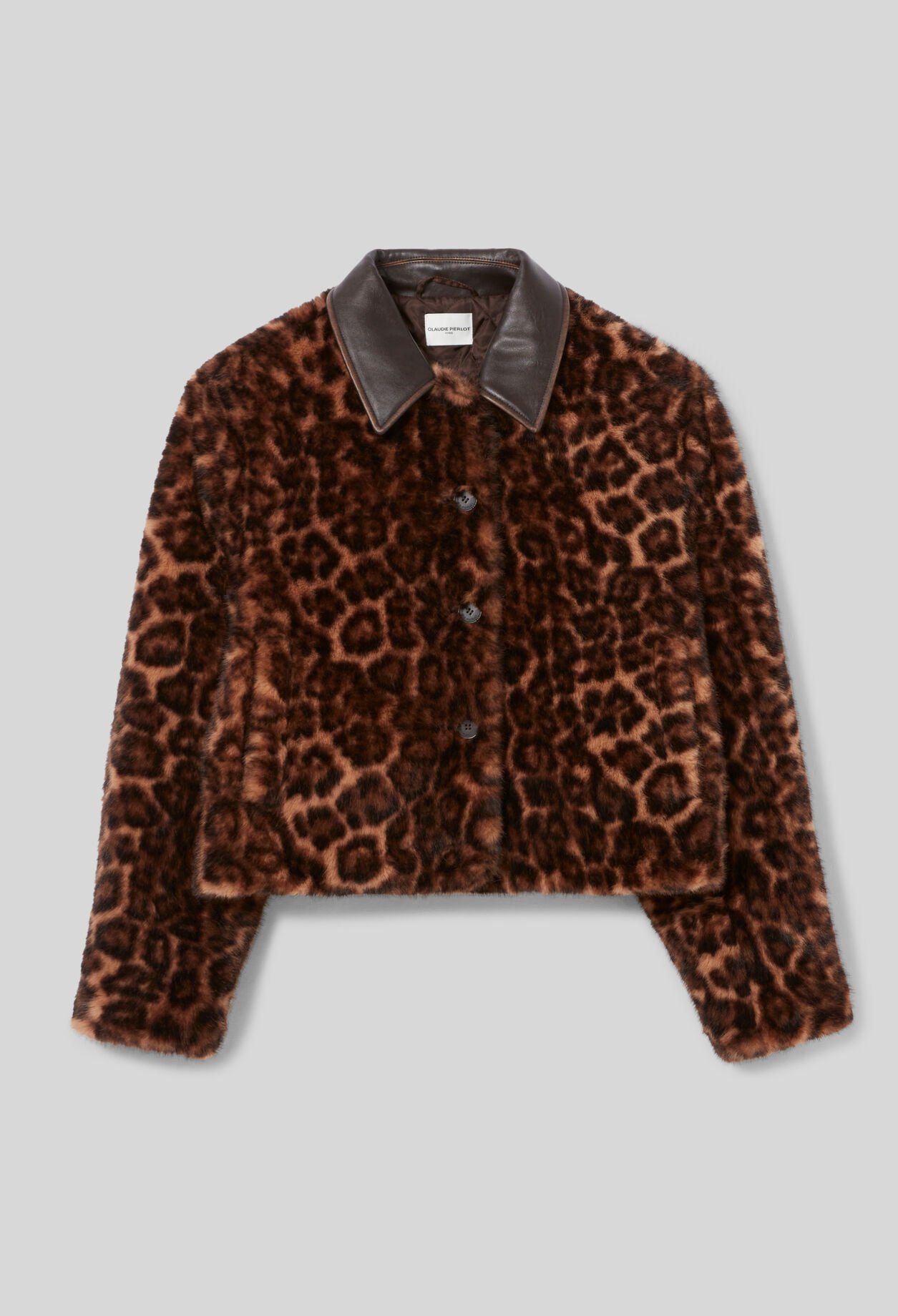 Leopard faux fur coat