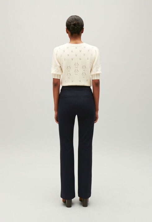 Navy blue suit trousers