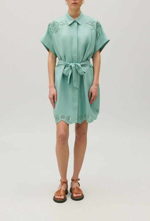 Broderie anglaise short shirt dress