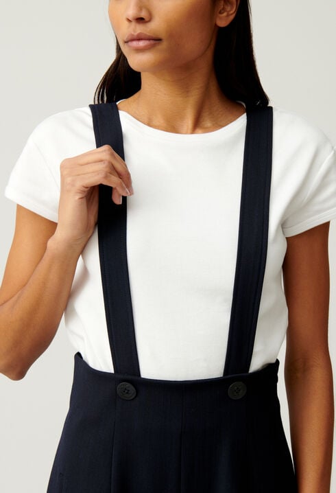 Navy trousers with braces