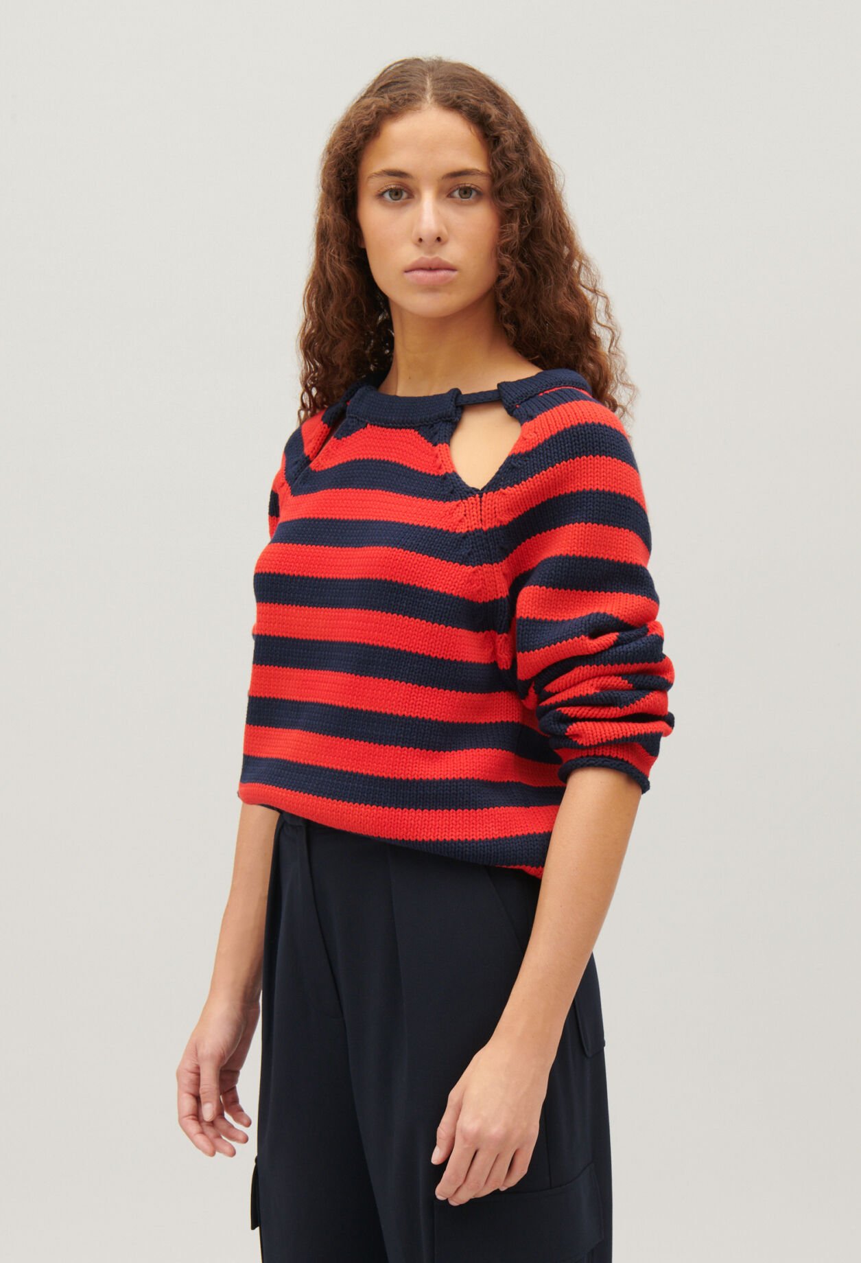 Two-tone striped jumper