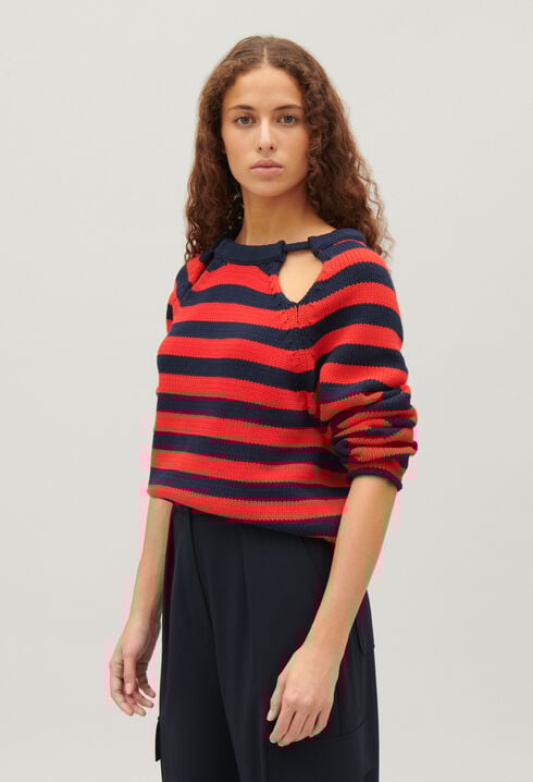 Two-tone striped jumper