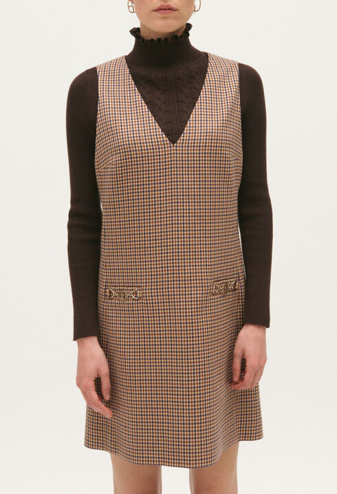 Camel print short dress