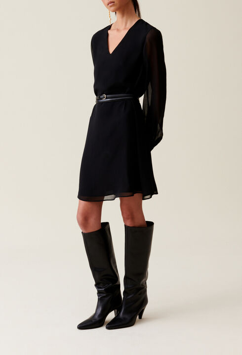 Black flowing babydoll dress