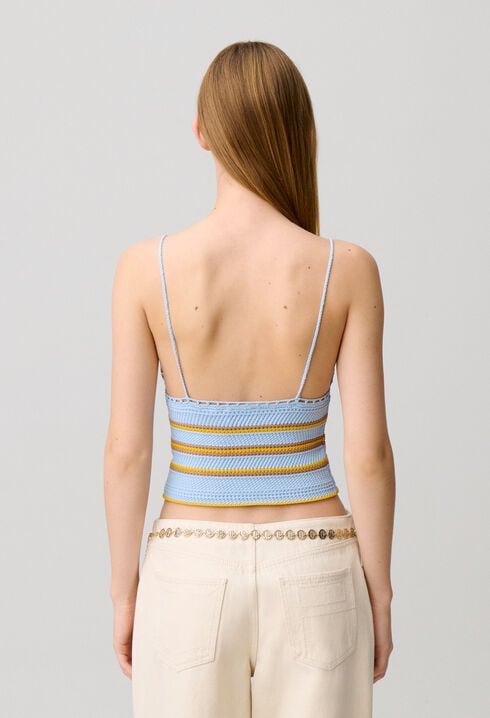 Multicolour crochet top