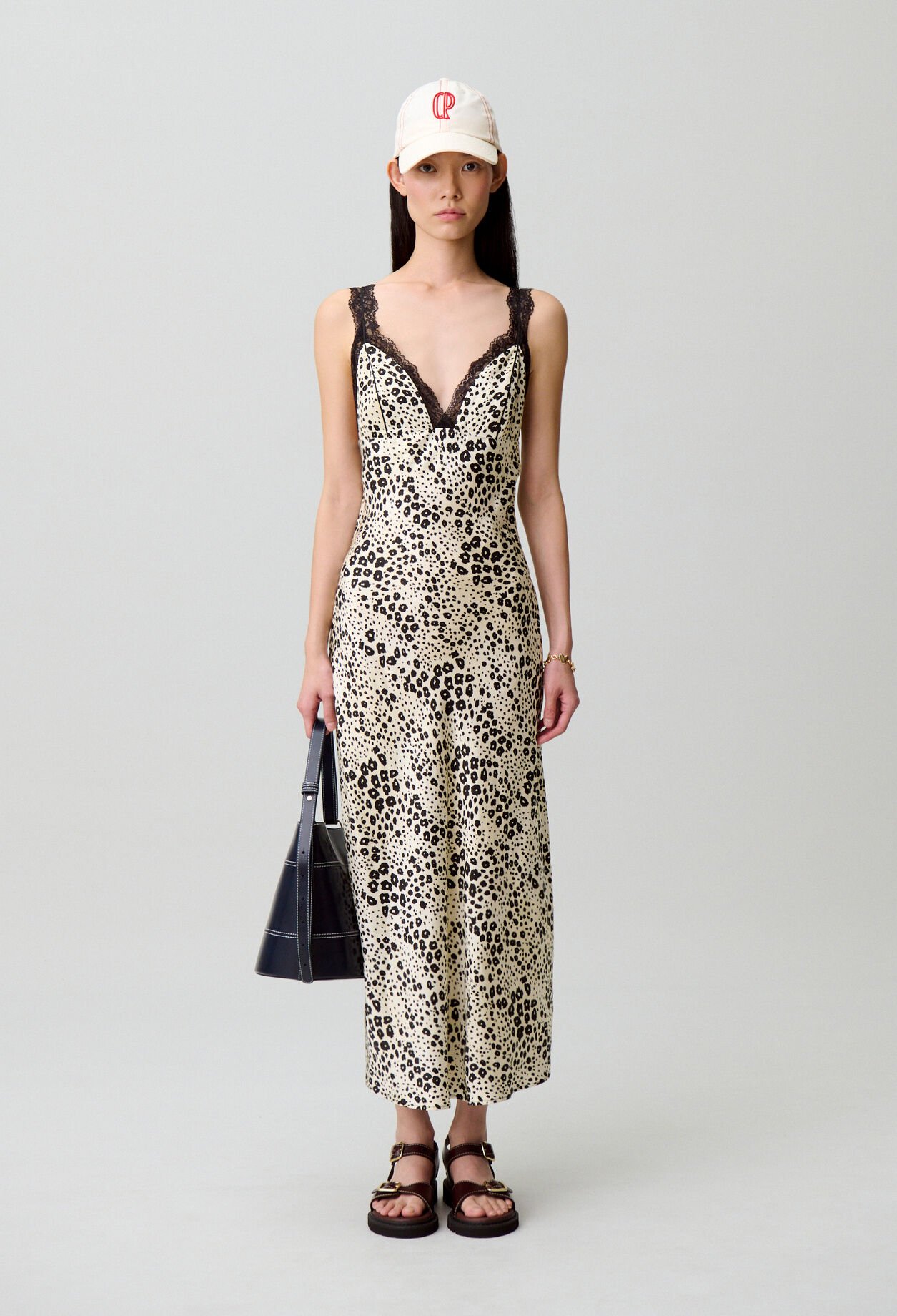 Satin animal print dress