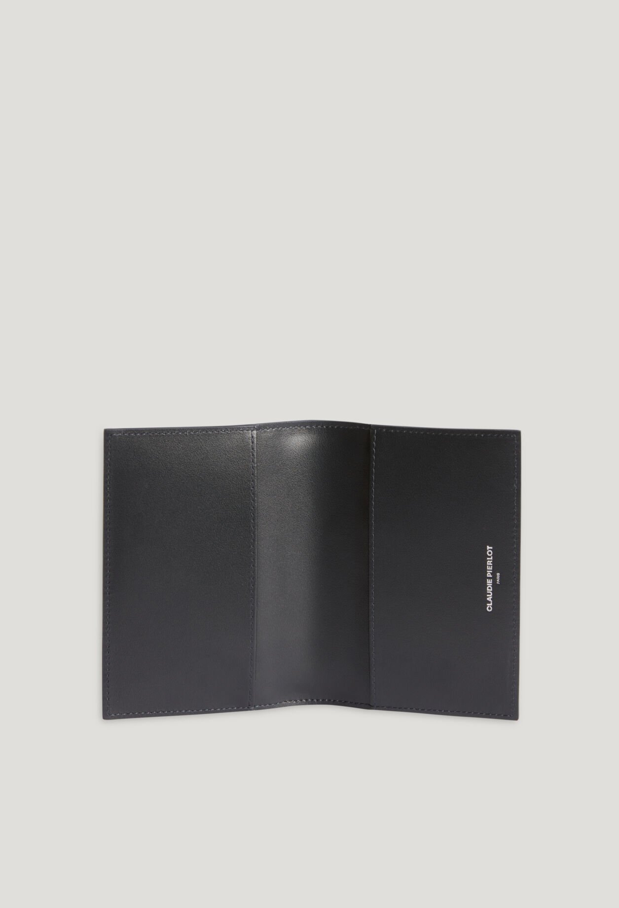 Monogrammed navy passport holder