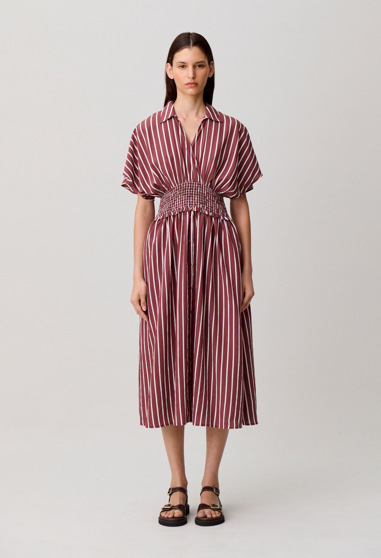 Striped wrap dress