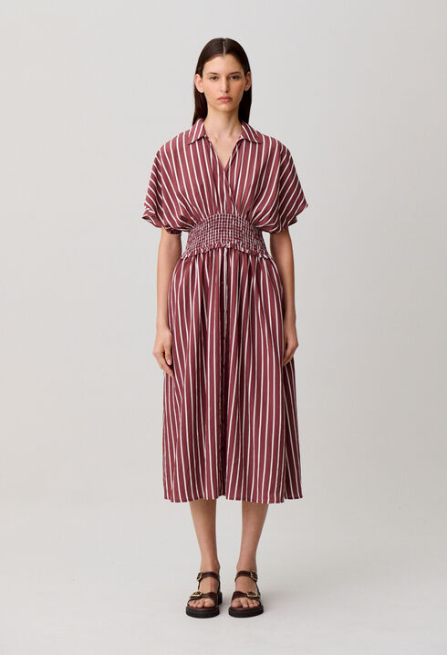 Striped wrap dress