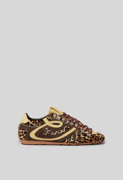 Leopard Print Leather Trainers