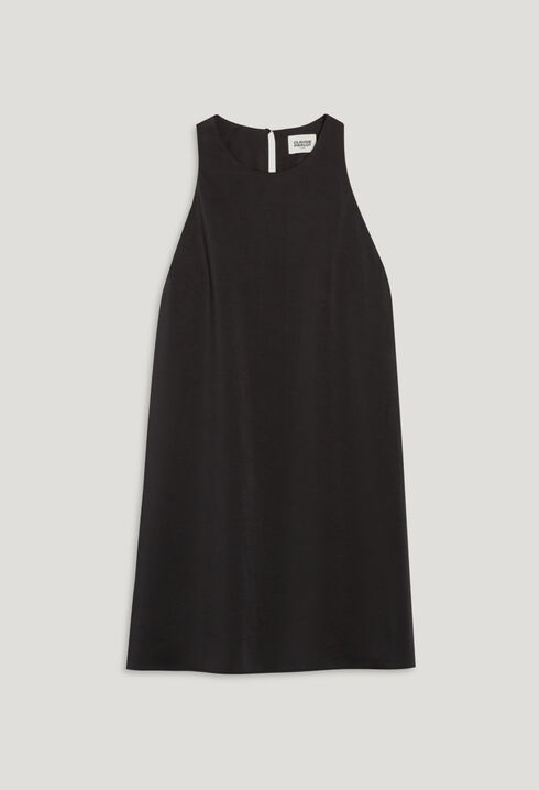 Short black button-up dress
