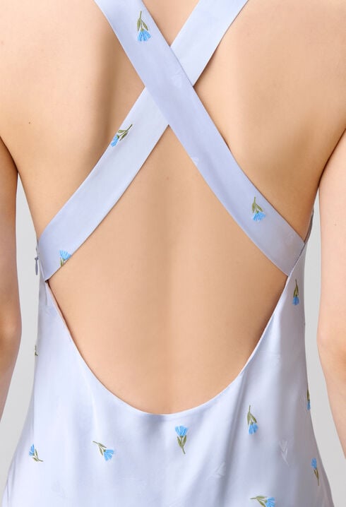 Satin Open-Back Dress