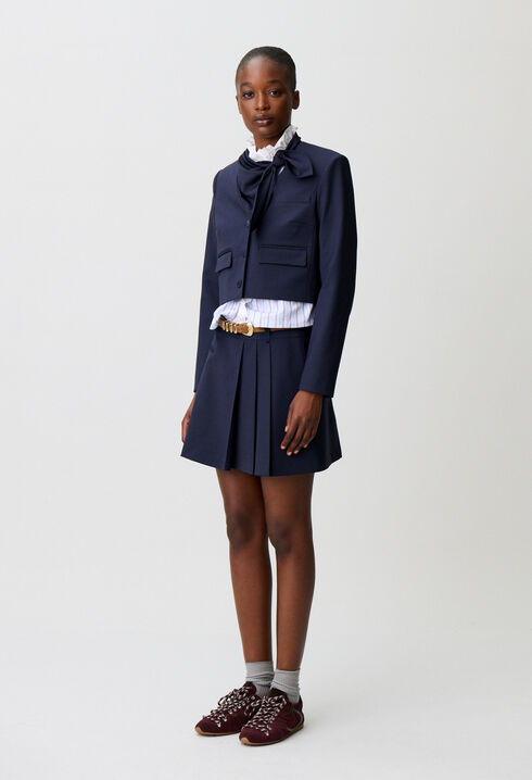 Wool blend box jacket