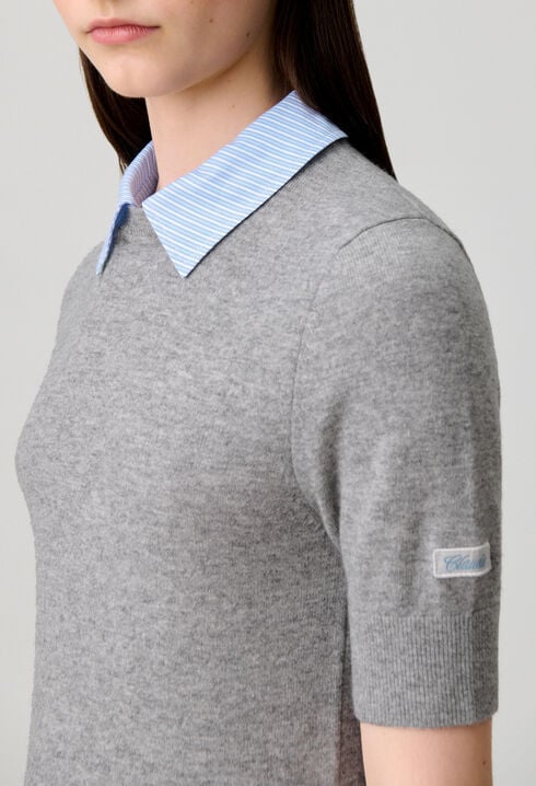 Layered wool jumper
