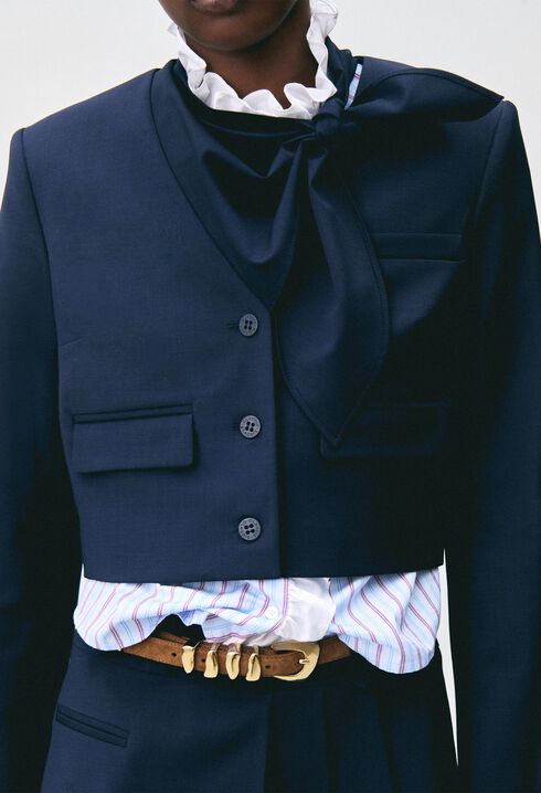 Wool blend box jacket