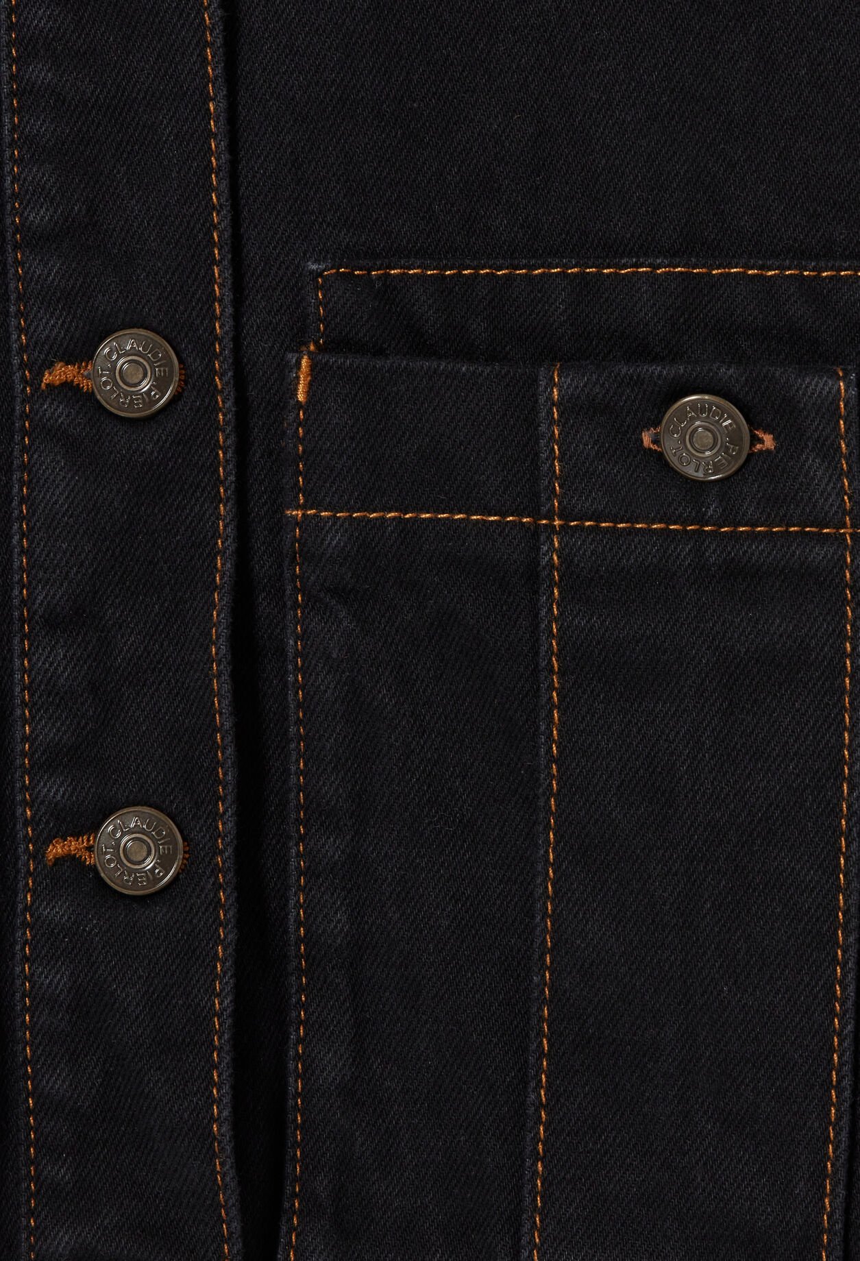 Contrast stitch black denim jacket 