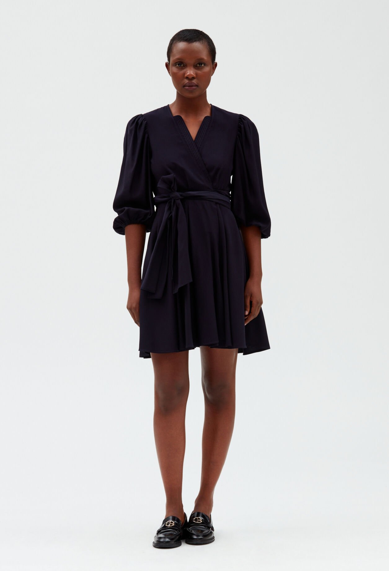 Navy wrap dress