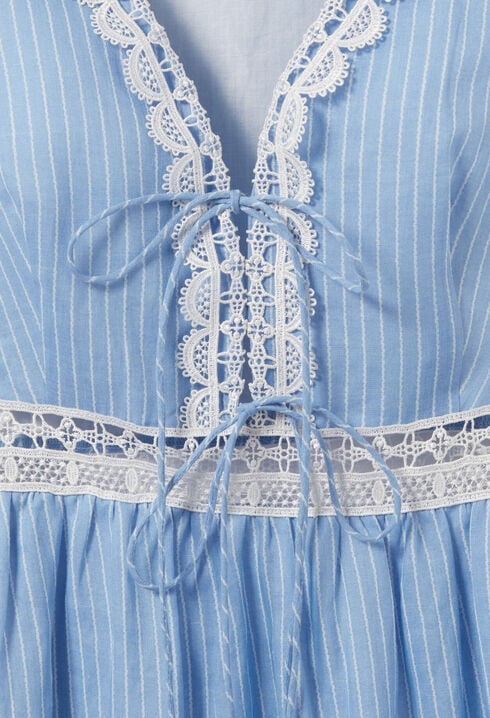 Striped Lace Maxi Dress