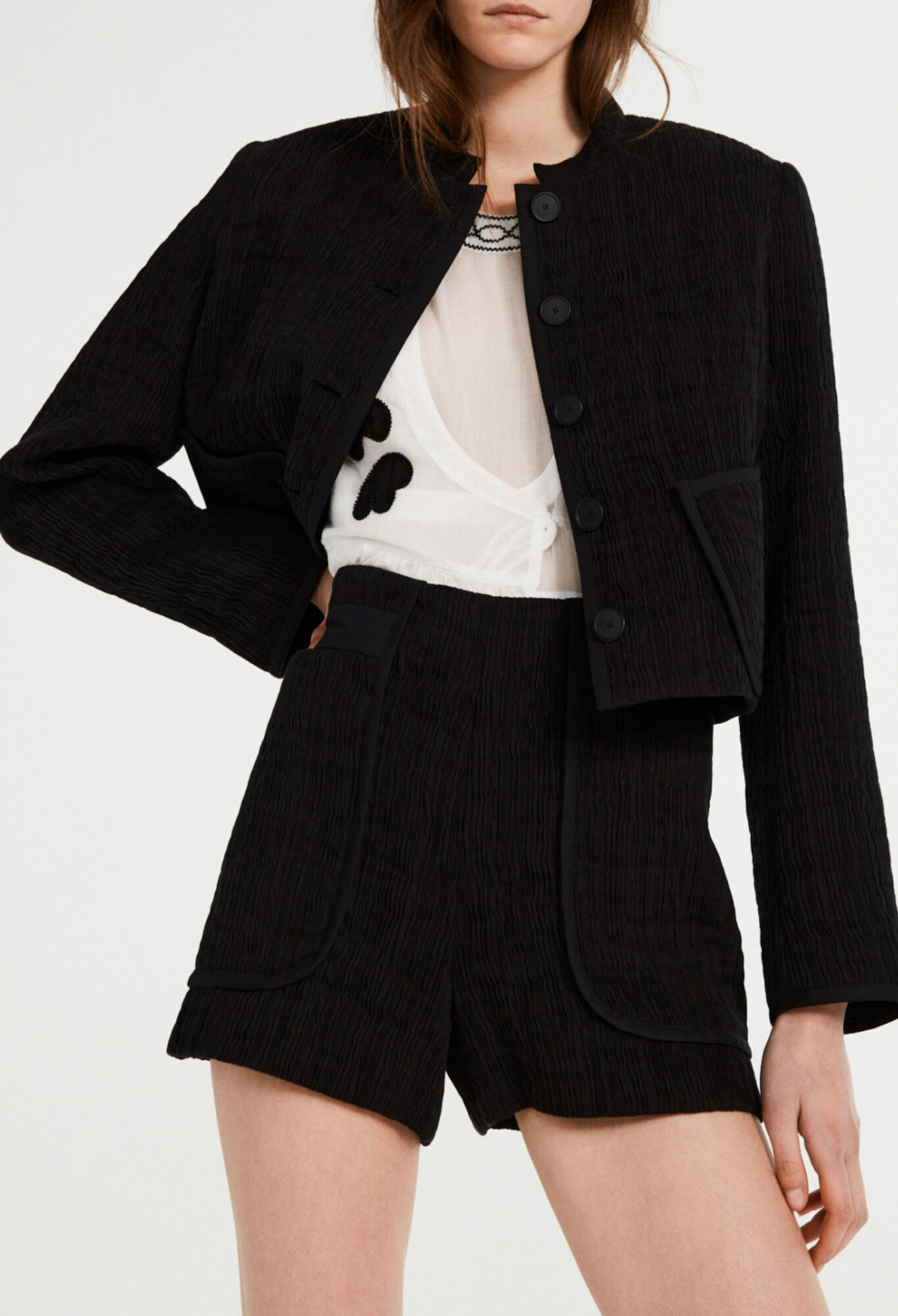 claudie pierlot ブラウス Striped shirt with bow collar for women | Claudie Pierlot