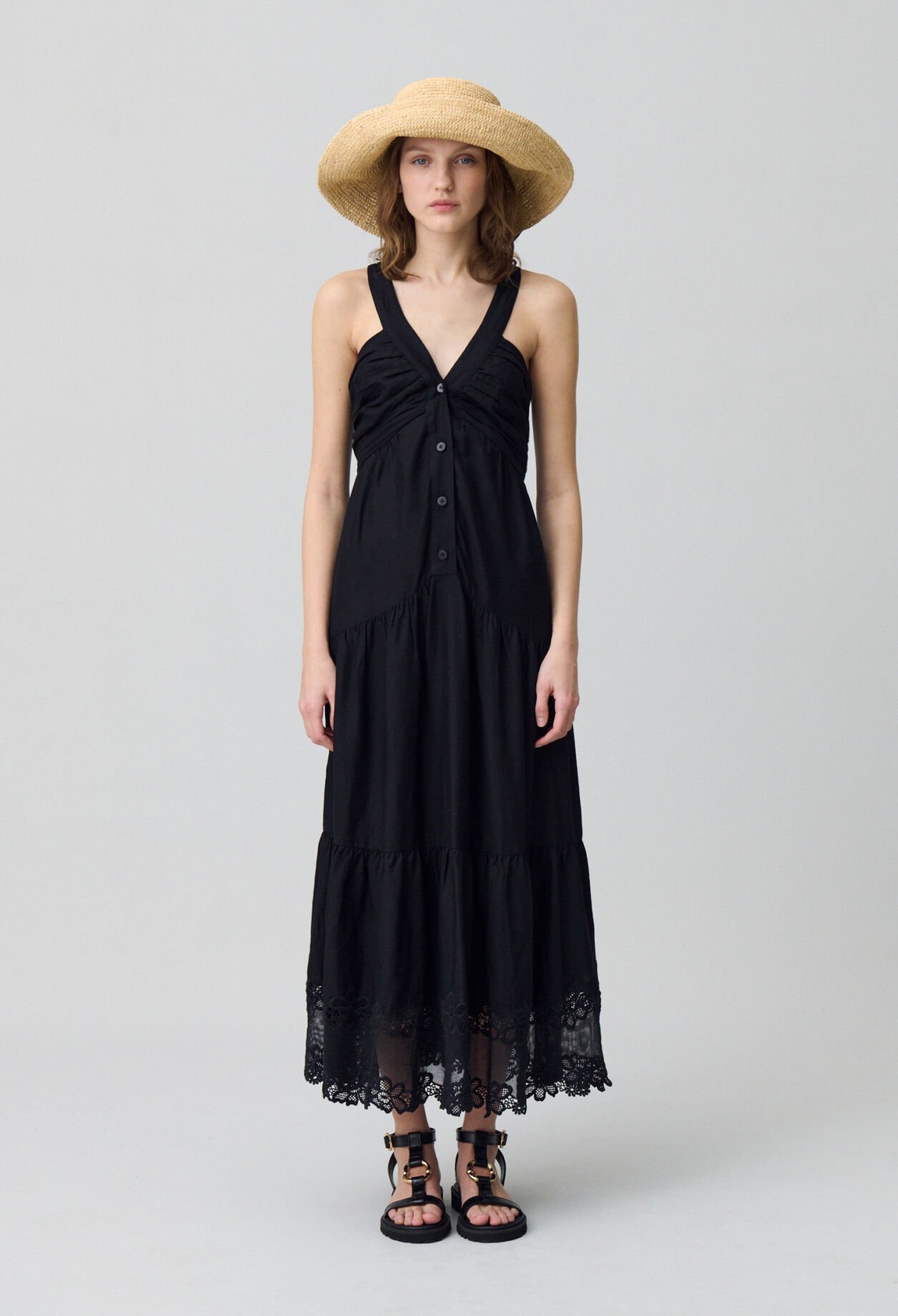 Embroidered Floral Maxi Dress