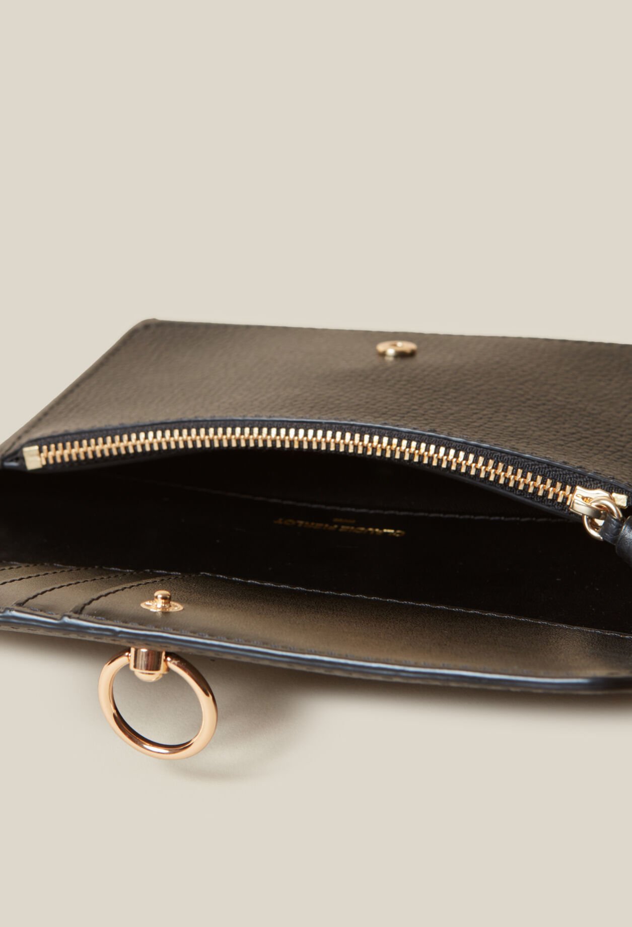 Large grained leather clutch
