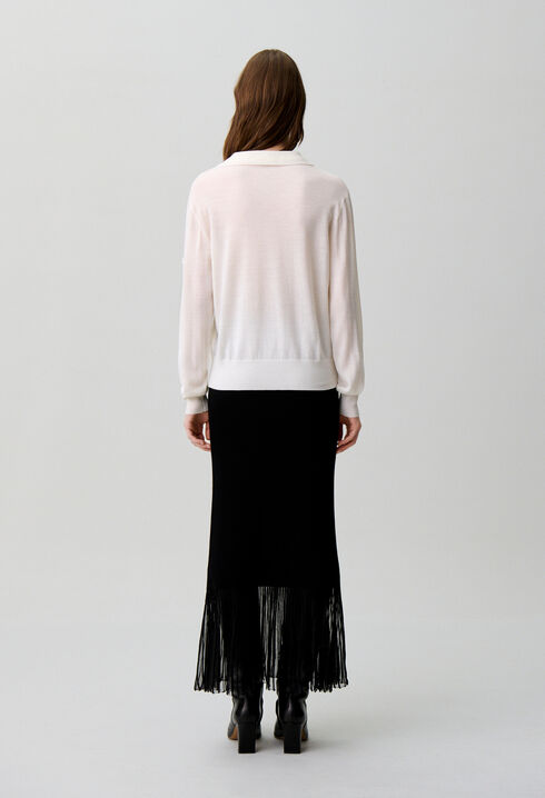 Embroidered flower knit jumper