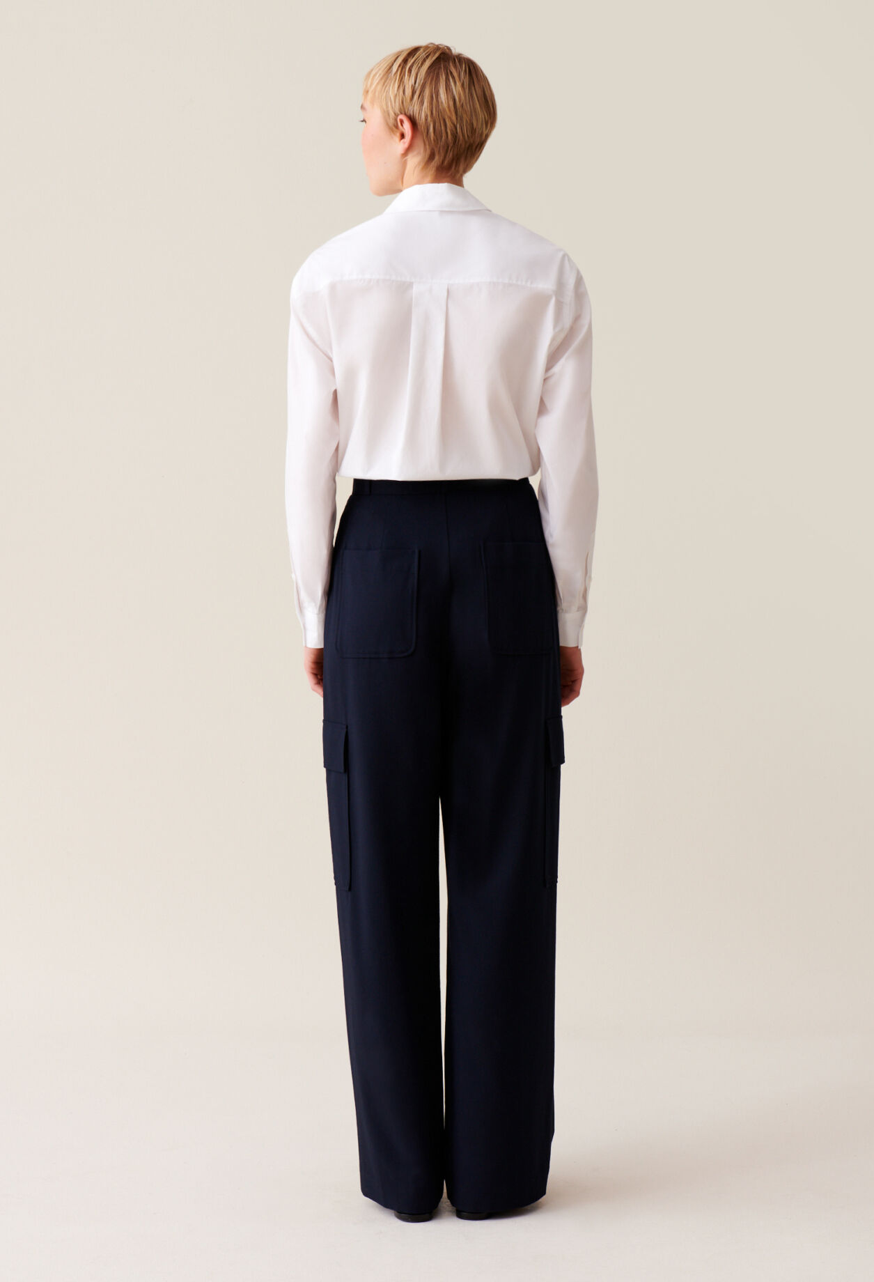 Navy cargo trousers