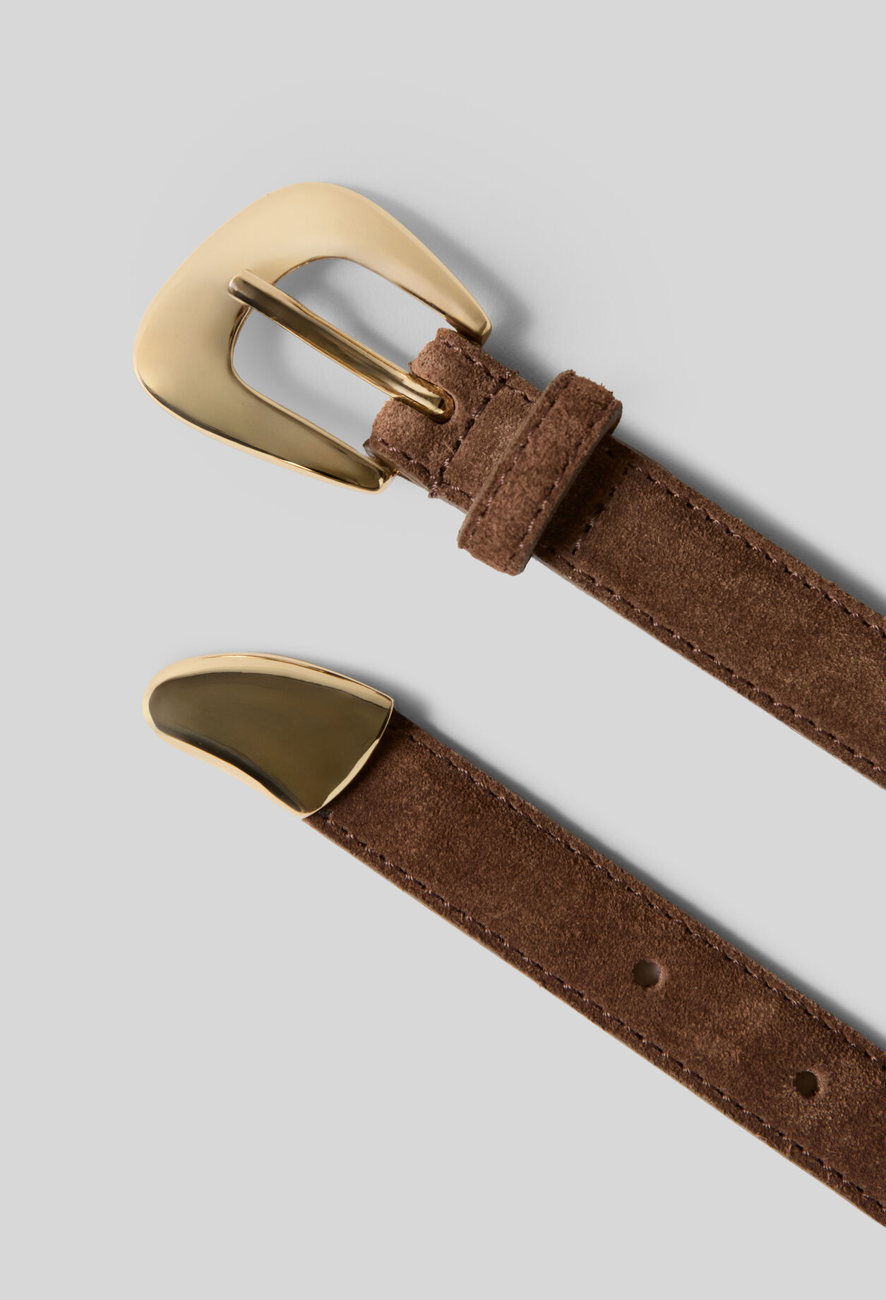 Suede leather buckle belt