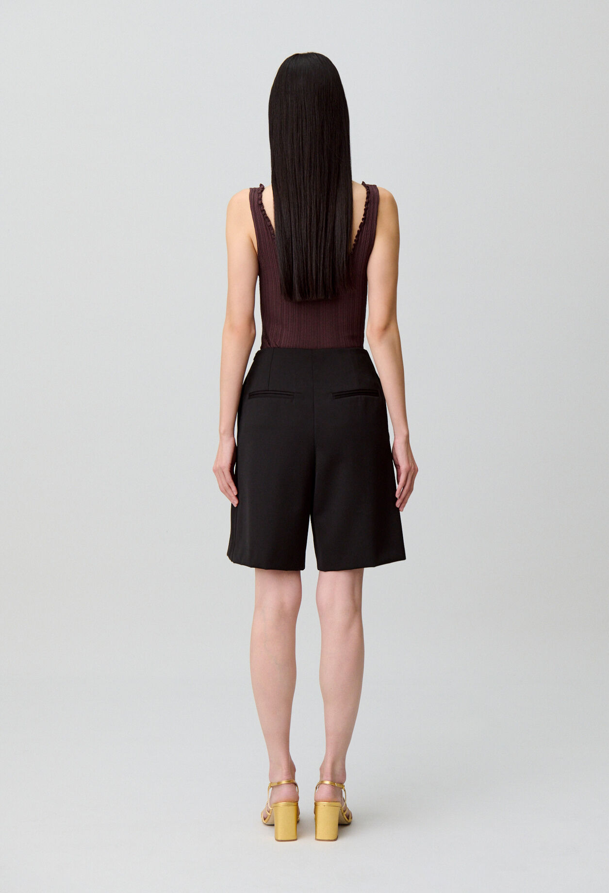 Tailored wool-blend Bermuda shorts