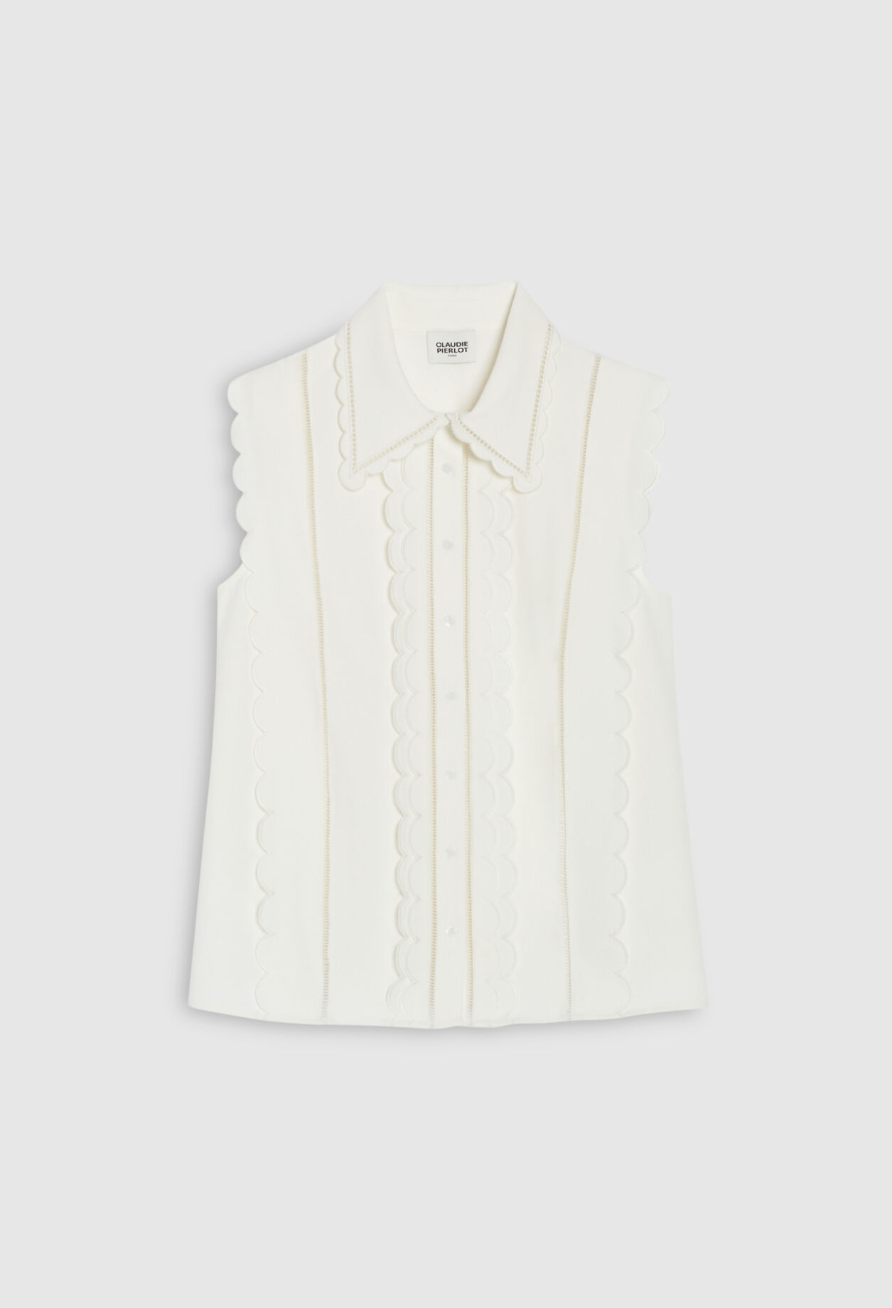 Sleeveless scalloped shirt