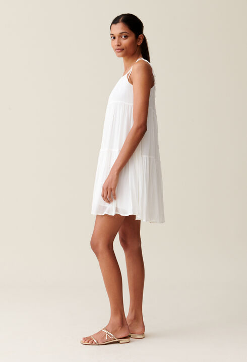 Ecru Babydoll Mini Dress
