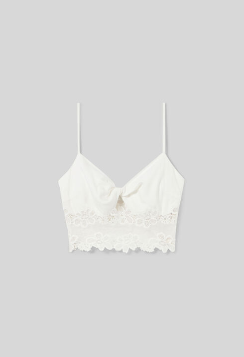 Embroidered Fine Strap Top