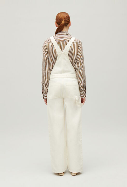 Cream denim dungarees