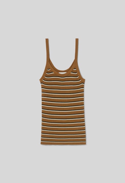 Striped Fine Knit Tank Top