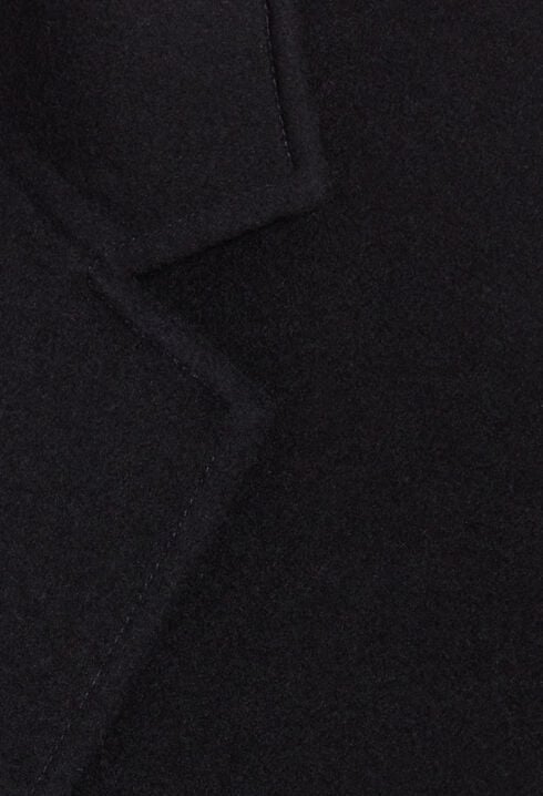 Navy blue mid-length wool coat
