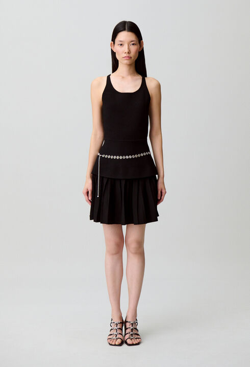 Knit dress with criss-cross straps