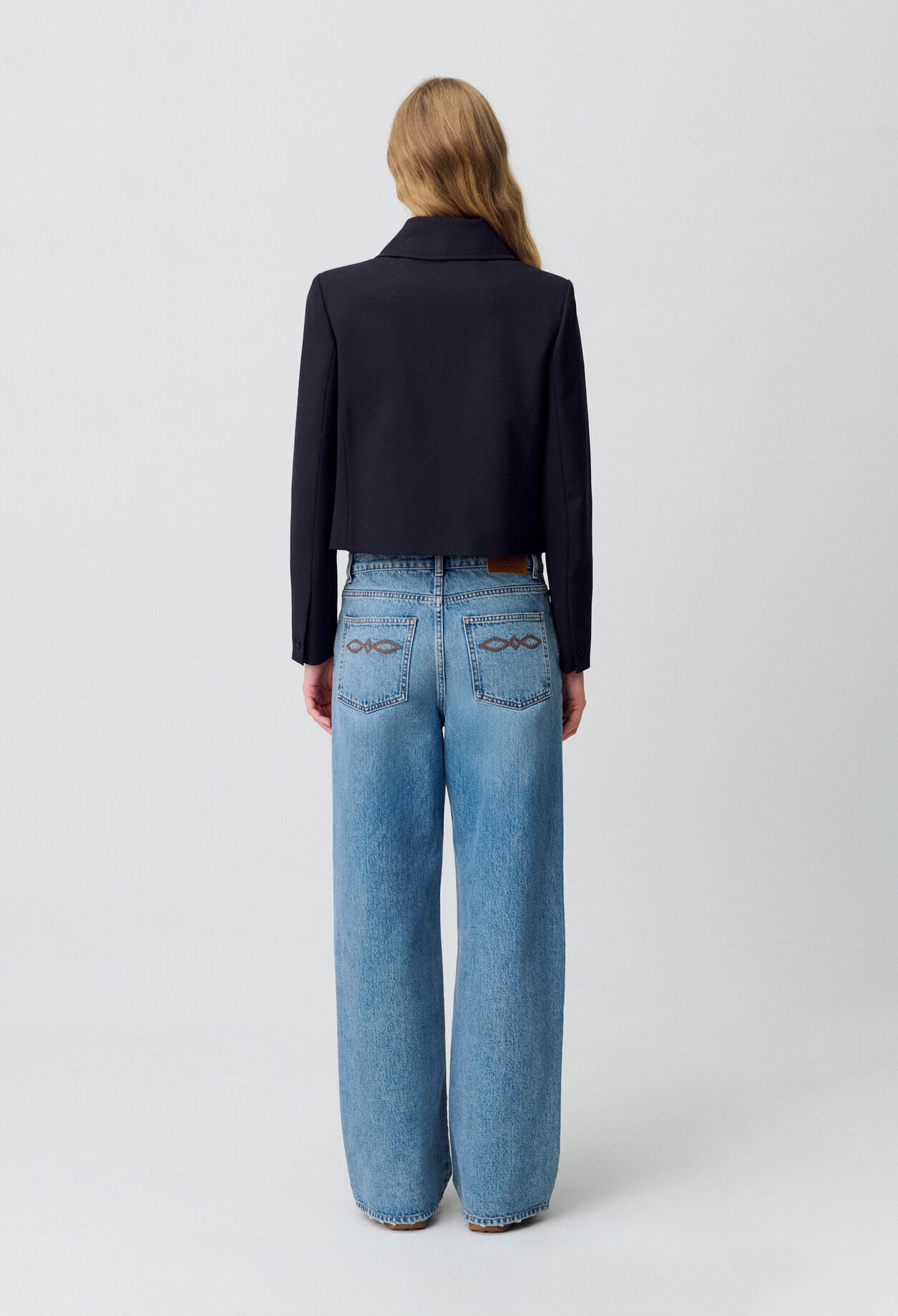 Black wool-blend box jacket for women | Claudie Pierlot