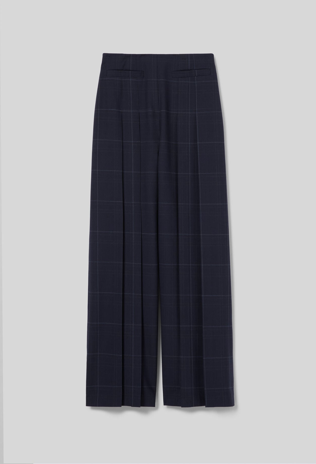 Wide-leg checked trousers