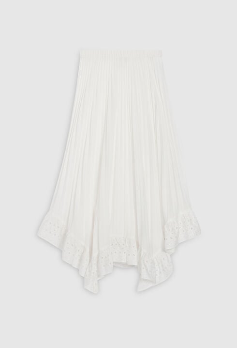 Off-white pleated mid-length skirt