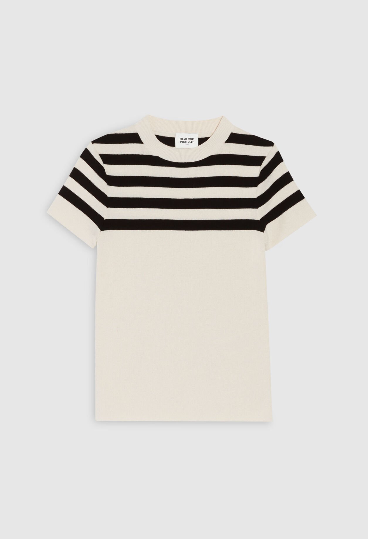 Two-tone short-sleeved jumper
