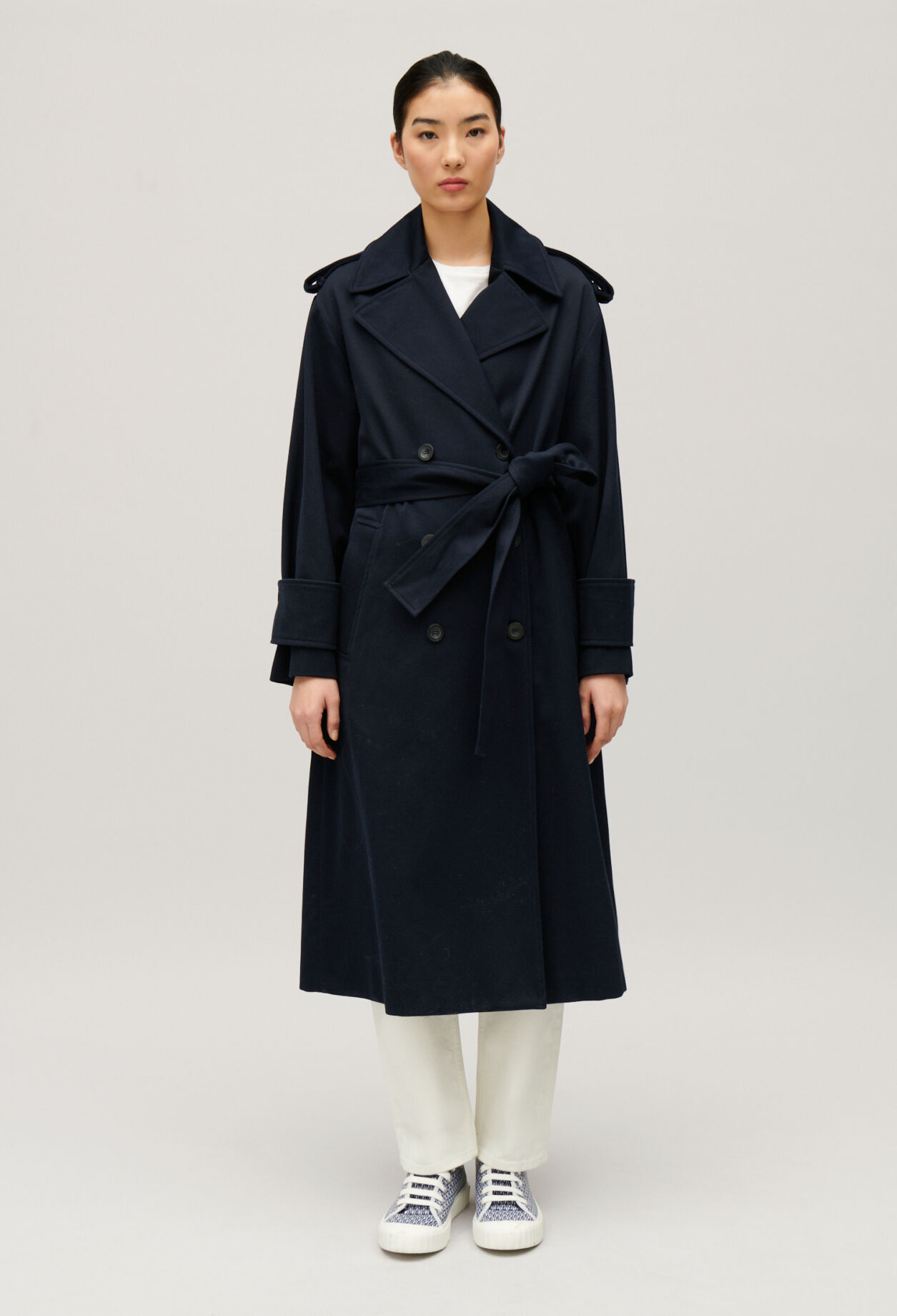 Long navy coat cheap