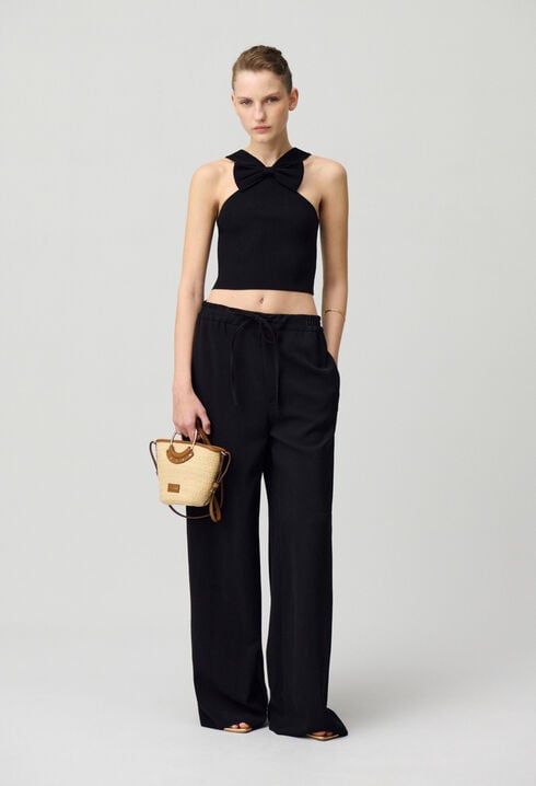 Fine knit bow top
