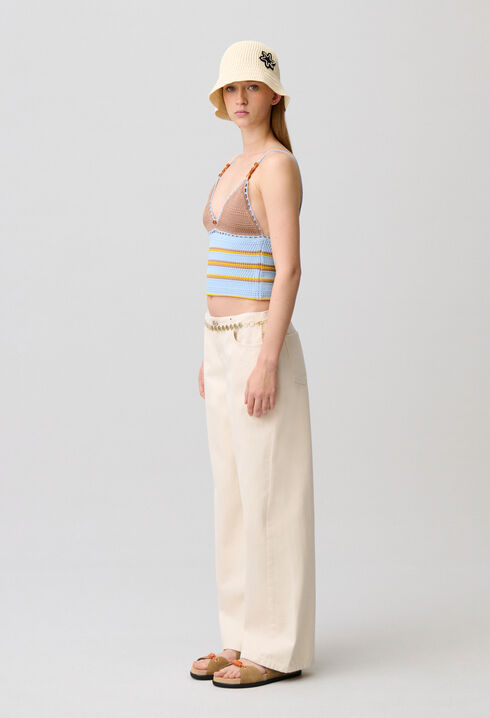 Multicolour crochet top