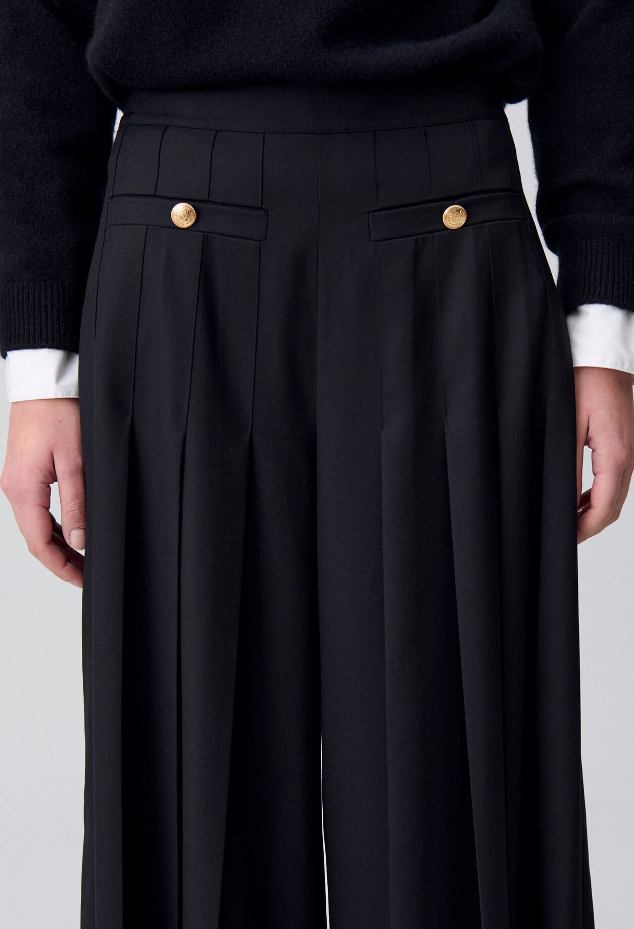 Pleated Wide-Leg Trousers