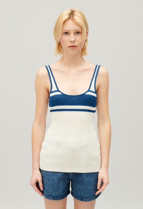 Cream knitted vest top