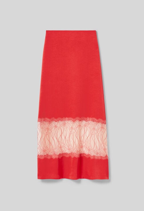 Satin lace skirt