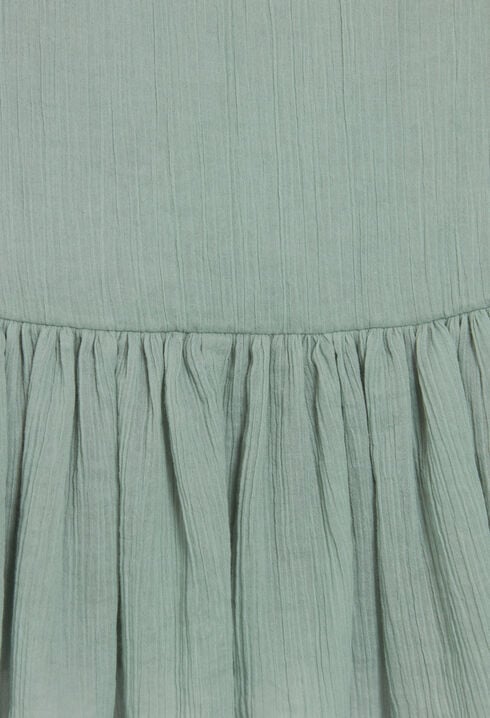 Short ruffled almond dress