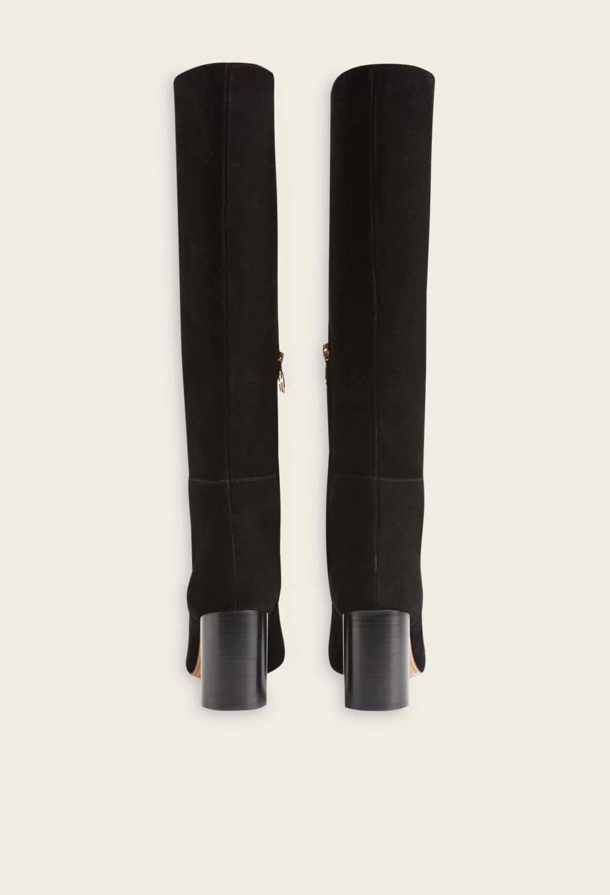 Black suede tall boots