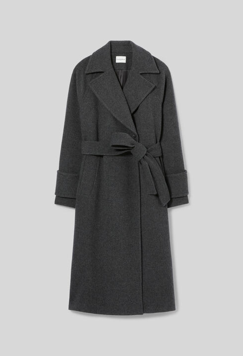 Mid-length wool blend coat