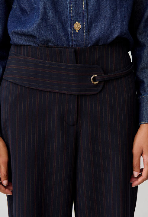 Straight striped trousers
